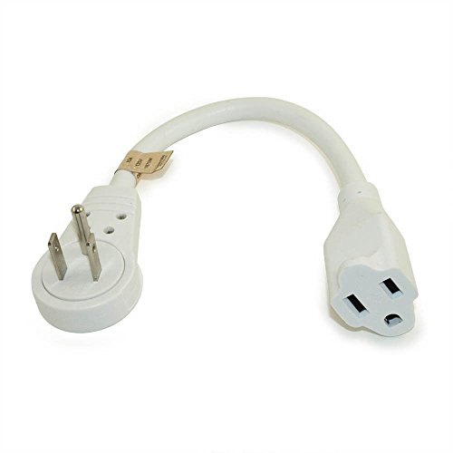 2 pack - 6 Inch White Extension Cord with Flat Rotating Plug