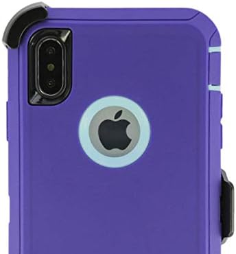 OtterBox Defender iPhone Xs Max Case with Belt Clip fits OtterBox & Tempered Glass Screen Protector - Purple Blue