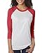 Next Level Unisex Triblend 3/4-Sleeve Raglan - VIN RD/ HTHR WHT - L - (Style # 6051 - Original Label)