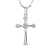 Cy trendy Fine Jewelry 925 Sterling Silver Plating Chic Cross Crystal Pendant Paul Furious Element Necklace