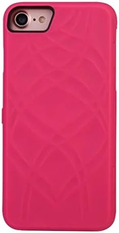 iPhone 7 Case, WOOZU Hidden iphone7 Case Back Mirror Wallet Case with Stand Feature and Card Holder for Apple iPhone 7 4.7"inch , HotPink