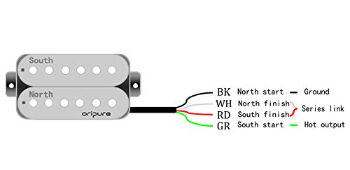 OriPure Handmade Pickup Alnico 5 Double Coil Guitar Humbucker Bridge Pickup 16.6K - Adjustable Pole Pieces