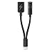 Stouch Nylon Braided 2 in 1 Lightning to 3.5mm Headphone Jack Adapter Charger Cable Converter For iPhone7 / 7plus iPhone 6s Compatible Under IOS 10.3+
