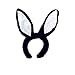 Plush Satin Bunny Ears (black & white) Party Accessory  (1 count) (1/Pkg)