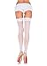 Leg Avenue Women's Sheer Thigh High Stockings with Back Seam and Lace Top