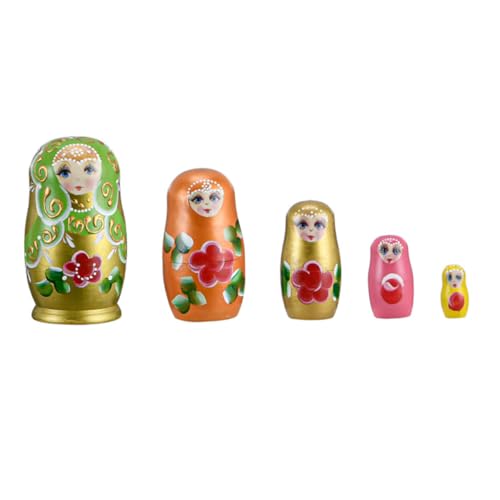 FELTECHELECTR Lovely Matryoshka Dolls Handcrafted Wooden Nesting Dolls for Safe Home Decor Random Colors
