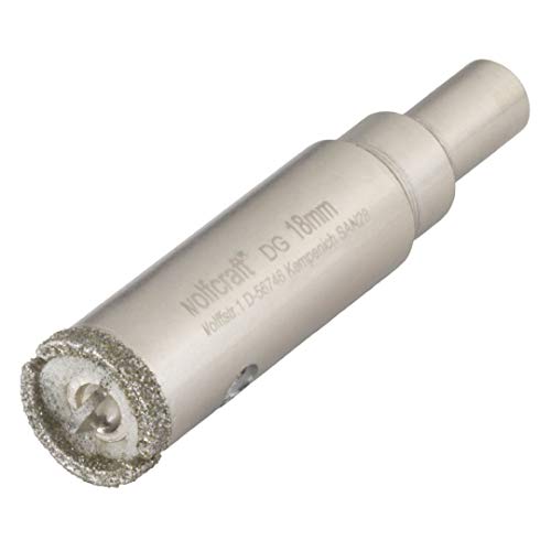 wolfcraft Ceramic Diamant-Lochsaege 5932000 – Bohrkrone inkl. Zentrierbohrer fuer den Akkuschrauber – Bohrkranz fuer Fliesen & Feinsteinzeug – Durchmesser 74mm