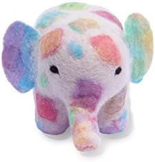 3D needle felt patchwork elephant, a carefully designed craft kit with everything you need to make an elephant in pastel colours