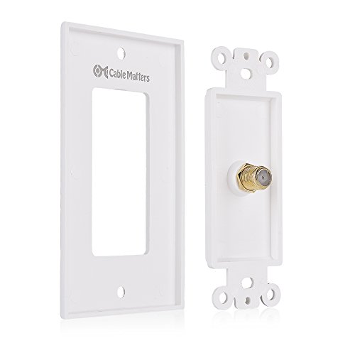Cable Matters 2Pack 1Port TV Cable Wall Plate (Coax Wall Plate) in