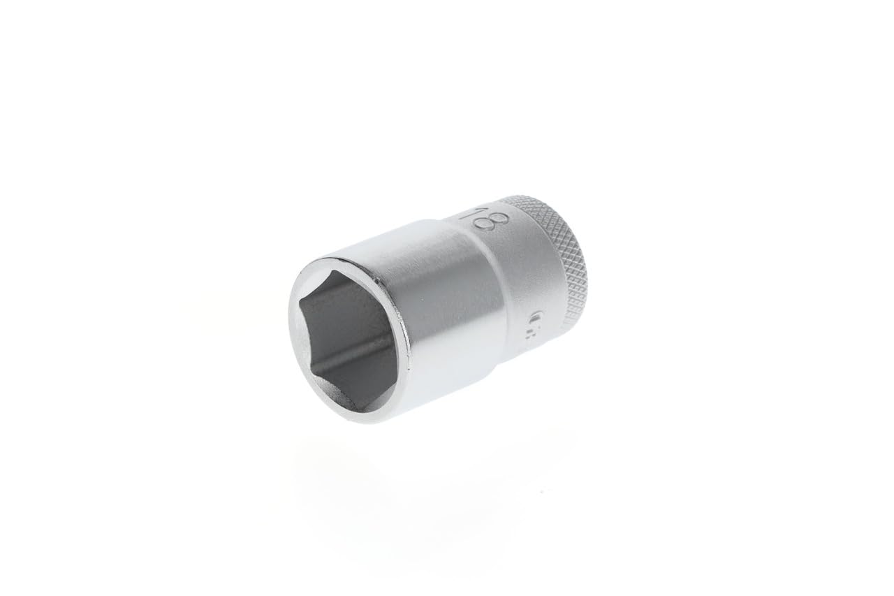 GEDORE Socket, 1/2" 12.5 mm drive, Hexagonal, 18 mm width, Tool, 19 18, Chrome-plated steel