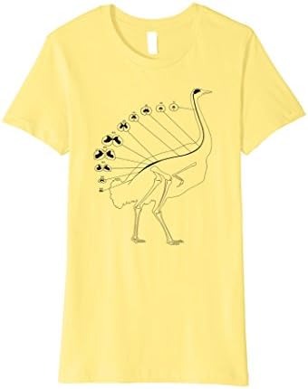 Women's Ostrich Spine Anatomical Bird Science Illustration T-Shirt Large Lemon