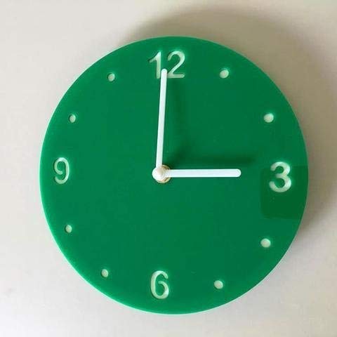 Shatterproof Round Wall Clock - Green