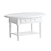 Leick Coastal Oval Coffee Table with Shelf, Orchid White