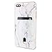 Oddss Wallet Case Compatible with iPhone 8 Plus iPhone 7 Plus Case with Card Holder Slot White Marble Shockproof Slim Soft TPU Clear Cover with Screen Protector