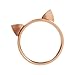 ELBLUVF 18k Rose Gold Plated Titanium Cat Ears Ring Kitty Cat Ring Size 4-8
