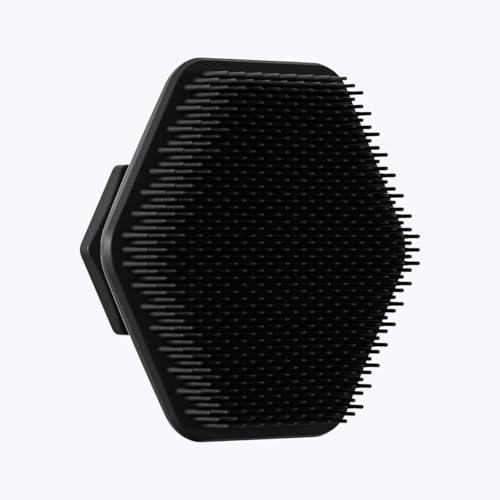 cepillo de silicona para cuerpo - 1 cepillo de limpieza de espalda de mango largo, cepillo de baño corto, cepillo para lavar el pelo y cepillo para lavar la cara, herramientas de limpieza (black)