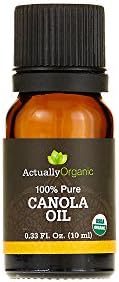 ActuallyOrganic 100% Pure Canola Oil for Face, Hair &amp; Skin; Boost Energy, Moisturize your Skin and Repair Damaged Hair