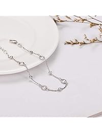 AOBOCO 925 Sterling Silver Adjustable Anklets for Women Adjustable Foot Ankle Bracelet