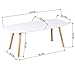 GreenForest Coffee Table Modern Oval Cocktail Center Table for Living Room in White Easy Assembly, 43.3