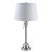 CO-Z Silver Table Lamp, 26 Inch White Table Lamp, Modern Metal Desk Lamp in Brushed Steel Finish, Bedside Lamps for Office Living Room Bedroom Nightstand Accent, ETL.