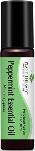 Plant Therapy Peppermint Pre-Diluted Essential Oil Roll-On. 10 ml (1/3 oz). Ready to use! 100% Pure, Therapeutic Grade Essential Oils Diluted in Fractionated Coconut Oil. (Pack of 12)