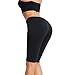 Osne4u Women's Yoga Running Shorts: Elastic Mid Waist Tummy Control Workout Short Pants with 2 Pockets