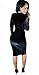 Kearia Womens Sexy Black Sequin Scoop Neck Long Sleeve Bodycon Party Midi Dress Black Medium