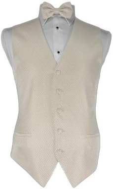Tuxedo Vest - Venetian Collection Ivory with Coordinating Bowtie (48-50 xlarge)