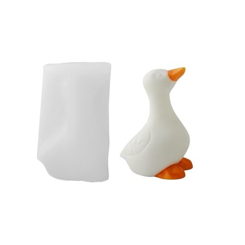 Xidmold 3D Duck Candle Mold Animal Duck Silicone Mold for Fondant, Chocolate, Epoxy Resin, Cake Decor, Soy Wax Candle, Soap, Plaster Ornament, DIY Crafts