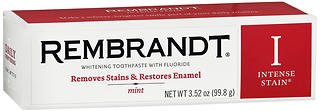Rembrandt Intense Stain Whitening Toothpaste with Fluoride Mint - 3 oz