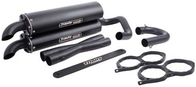 Trinity Racing Stage 5 Dual Exhaust System Cerakote Black - Fits: Polaris Ranger RZR XP 4 Turbo Dynamix Edit. 2018