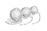 Tea Strainer Infusers For Herbal and Loose Leaf Teas | Stainless Steel Very Fine Mesh Balls| Set of 3 Sizes Warranted For 1 Year