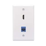 VCE 2-Port RJ45 Cat6 Keystone Jack Coupler Ethernet and HDMI Female to Female Keystone Jack Insert Wall Plate UL Listed for HDTV
