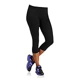 Danskin Now Womens Dri-More Cropped Leggings (Black, X-Large)