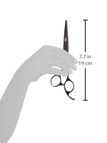 ShearsDirect Japanese 440C Titanium Professional Grooming Shear with Ergonomic Handle, 7-Inch, Black