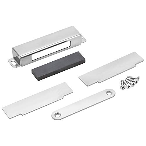Magnetic Door Catch, Magnetic Catches for Cabinet and Closet Doors, Manufactured with 100% Premium Stainless Steel, Made with a Strong Magnet (95mm 60lbs(2 Pack))