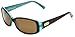 Kate Spade New York Women's Paxton Rectangular Sunglasses, Aqua Tortoise/Brown Polarized, 52 mm