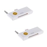 2PK High Quality Lightning 8-Pin to 30-Pin Adapter Converter w/ 3.5mm Audio Jack for iPhone 6, iPhone 6S (White)