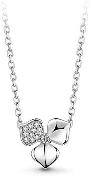 Amazon T400 クローバー レディースネックレス シルバー925 上品 可愛い 韓国風 オシャレアクセサリー ファッションのジュエリー ネックレス 通販