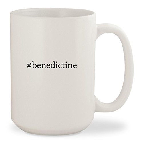 #benedictine - White Hashtag 15oz Ceramic Coffee Mug Cup