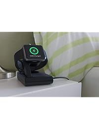Cargador de Apple Watch, Press Play [certificado Apple] soporte plegable magnético de carga Dock para 1.496 in 1.654 in Apple Watch Series 3, 2 y 1, Negro