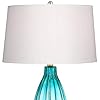 Stella-Coastal-Table-Lamps-Set-of-2-Fluted-Blue-Glass-White-Drum-Shade-for-Living-Room-Family-Bedroom-Bedside-Nightstand-360-Lighting Stella Coastal Table Lamps Set of 2 Fluted Blue Glass White Drum Shade for Living Room Family Bedroom Bedside Nightstand…