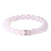 OKIKO Womens Chakra Bracelet Matte Rose Quartz Healing Power Boho Gemstone Charm Handmade Jewelry