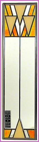 Winged Heart Decorative Stained Glass Mirror in a Art Deco Design. (Gold)