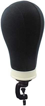 22" Black Canvas Block Head Millinery & Lace Wigs Hats Mannequin W Clamp