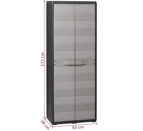 te Freistehender Gartenschrank, abschließbarer Außenschrank, Gartenschuppenschrank mit 3 Ablagen für Terrasse, Werkzeug… – Bild 4