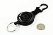 Rel Heavy Duty Retractable Key Reel with Kevlar Cord, Aluminum Carabiner and Split Ring