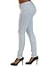 Premium Stretch Cotton Butt lifting, Levanta Cola, Skinny Leg Premium French Terry Fashion Moleton in White Size S