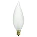 Sunlite 40035-SU Flame Tip Chandelier Light Bulbs, Frost, 60 Watts, Candelabra Base (E12), 120 Volt, Incandescent, Dimmable, 2600K Warm White, 12 Count