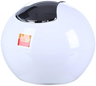 Battletter Creative Colorful Mini Desktop Car Trash Can with Shaking Cover (white)